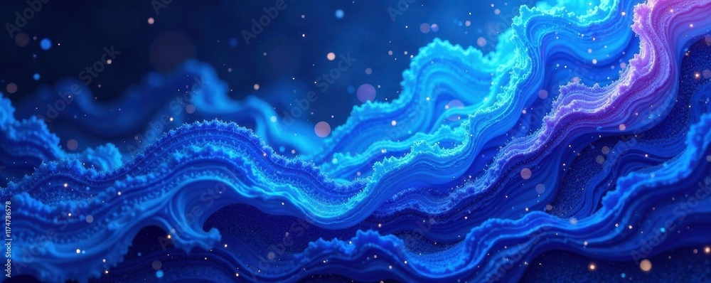 Swirling cobalt and sapphire hues, textured digitally , imagination, modern