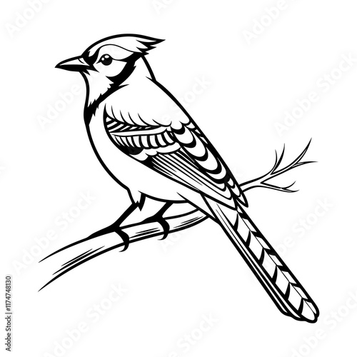 blue jay bird Vector Style silhouette Art Design
