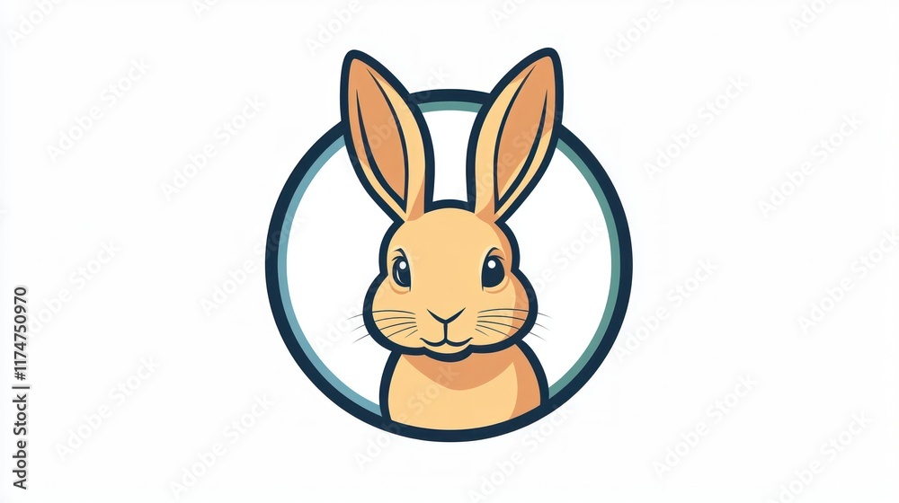 A stylized illustration of a rabbit's face within a circular design. A stylized illustration of a rabbit's face within a circular design.
