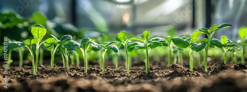 Vibrant leafy stalks growing upright signal healthy vegetative growth in a nurturing environment