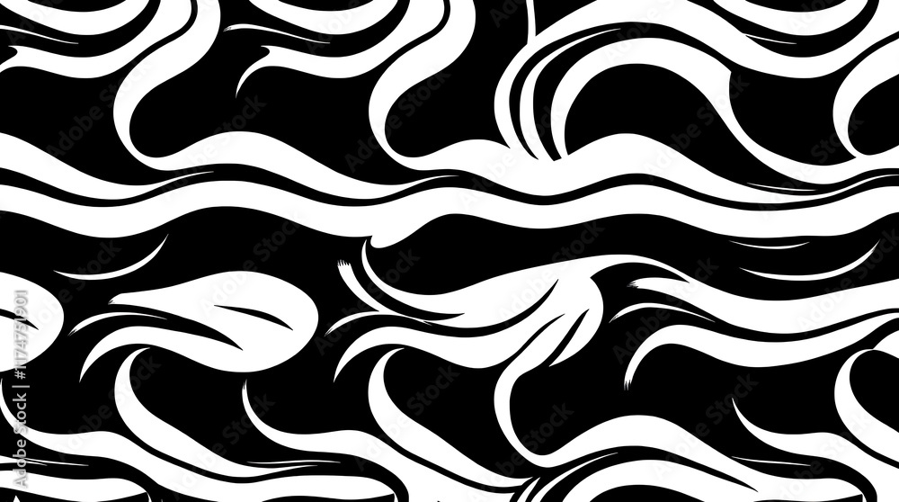 Fototapeta premium Abstract Monochrome Swirls 