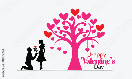 Modern vector-style illustration of a Valentine's Day theme, easily editable