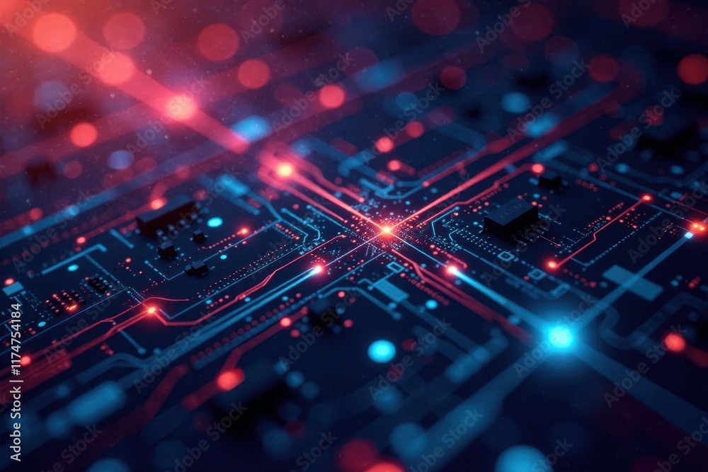 Fototapeta premium Geometric abstract structure with circuit lines, business concept, concept, connection