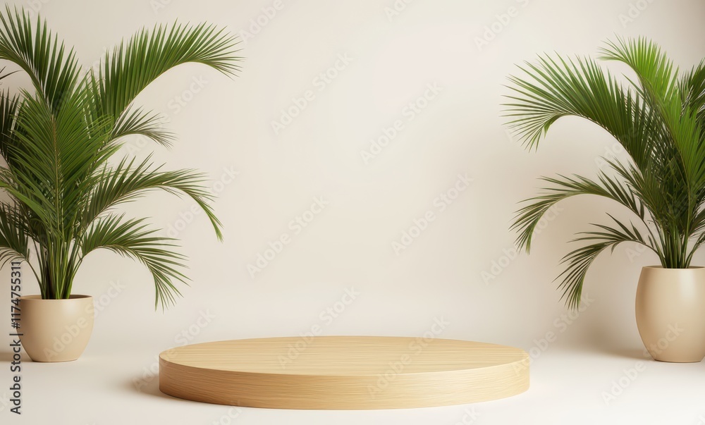 Minimalist setting with lush greenery Minimalist setting with lush greenery
