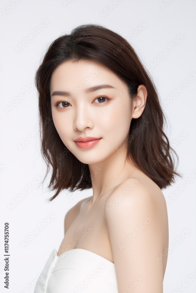 Portrait of beautiful japanese women with white background Portrait of beautiful japanese women with white background