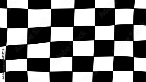 Handdrawn of black and white checkered flag vector illustration