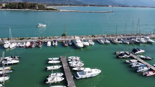 drone view over Bocca di Magra, Ligury, Italy  photo