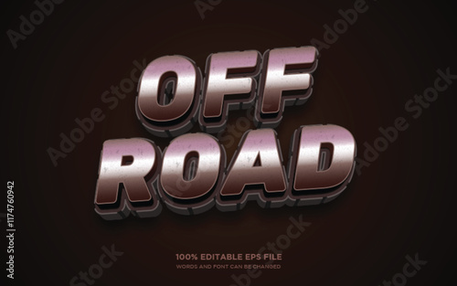 Off Road 3D editable text style effect	
