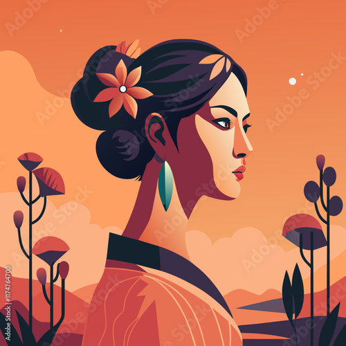 girl with a bouquet of flowers