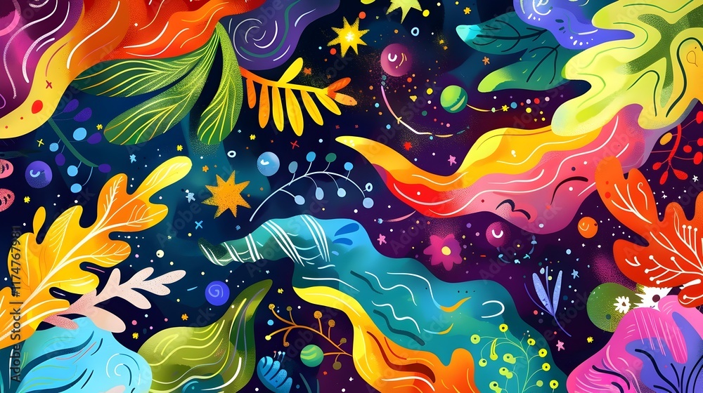 Vibrant Cosmic Swirls of Fluid Abstract Digital Art with Mesmerizing Celestial Patterns and Explosive Energy Vibrant Cosmic Swirls of Fluid Abstract Digital Art with Mesmerizing Celestial Patterns and Explosive Energy