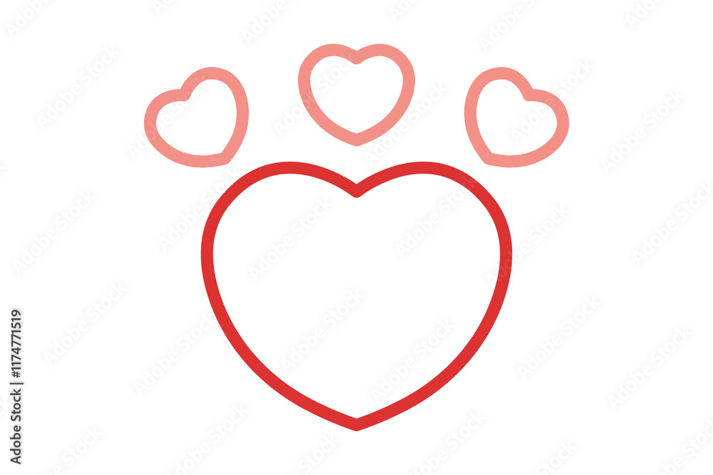 Heart icon. line icon style. icon related to valentine. valentine day elements vector illustration Heart icon. line icon style. icon related to valentine. valentine day elements vector illustration