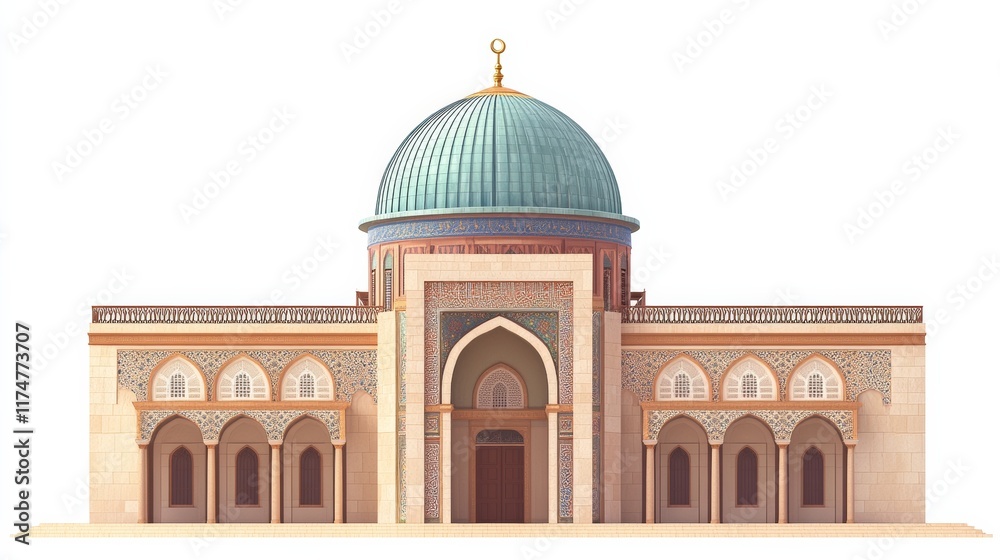 Obraz premium The Dome of the rock, Al-Aqsa Mosque, Jerusalem , Palestine.isolated on white