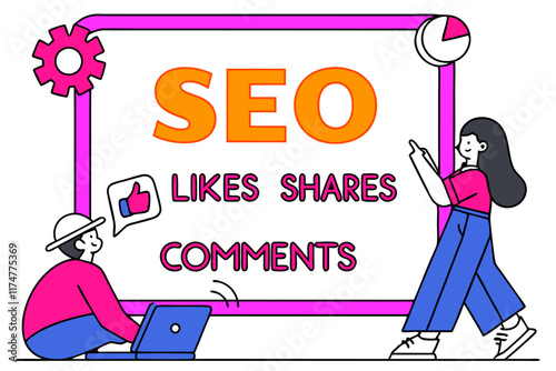 SEO Success: Vibrant Illustration of Likes.