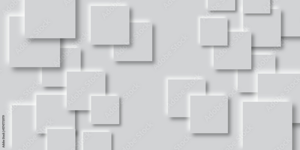 Abstract white square shape with futuristic concept background. Paper texture background. A rectangular wall composed of small white squares. Abstract geometric white and grey rectangle and square Abstract white square shape with futuristic concept background. Paper texture background. A rectangular wall composed of small white squares. Abstract geometric white and grey rectangle and square