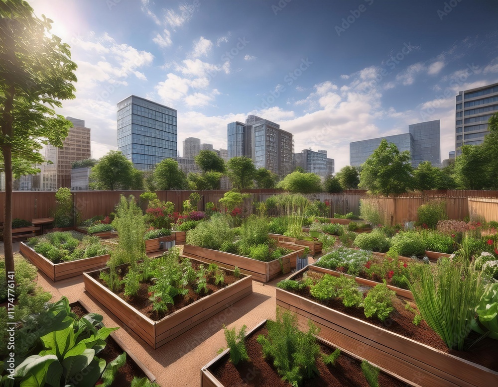 Fototapeta premium Modern urban community agriculture