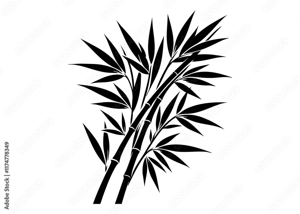 Obraz premium Bamboo Silhouette Vector Illustration