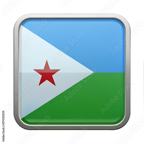 Free Download Djibouti flag in Rounded Square icon - GFXLoad