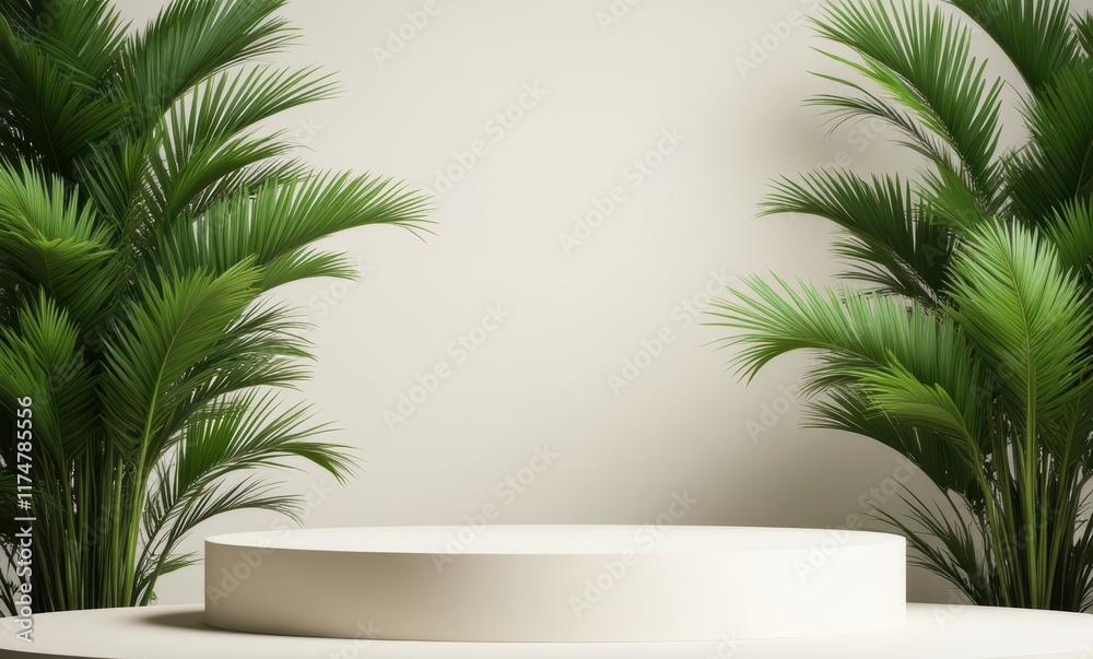 Minimalist display with green plants Minimalist display with green plants
