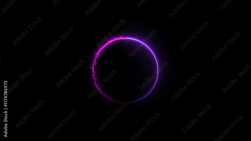 circle loading neon light magenta color 4k illustration on black background. circle loading neon light magenta color 4k illustration on black background.
