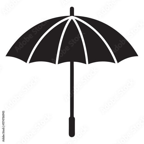 Minimal Outdoor parasol icon vector silhouette