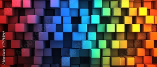 Colorful Blocks Arrangement Creating a Vibrant Geometric Background