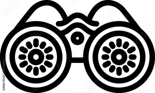 Binocular Line Icon