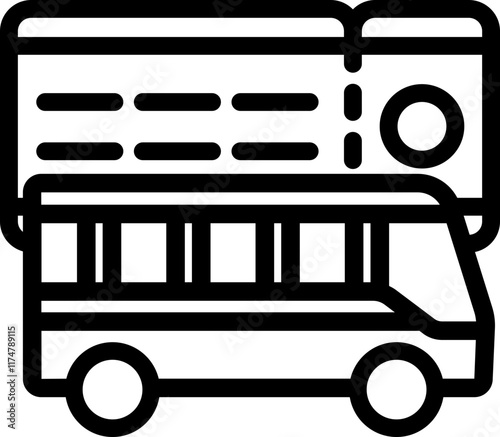 Bus Ticket Line Icon
