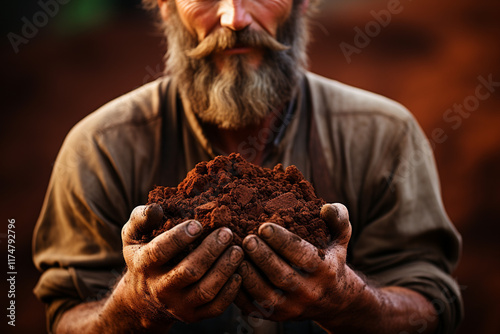 Immerse yourself in vivid world of soil as this captivating scene invites you to feel its texture and forge a profound connection with its intrinsic essence photo