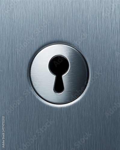 Close-up of a steel wall switch with a metal key and lock, symbolizing security and safety in a home setting photo