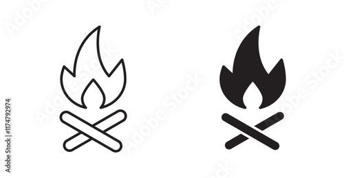 Bonfire icons vector pack for web designs