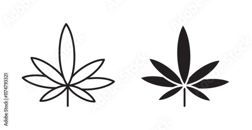 Cannabis leaf icons vector pack for web designs