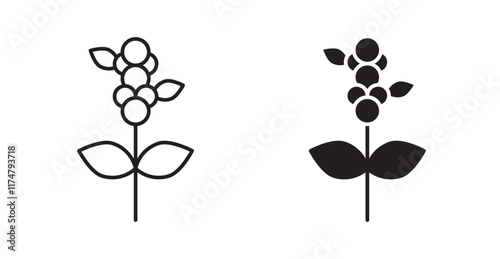 Coffee plant icons vector pack for web designs