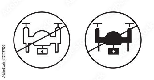 No fly drones sign vector pack for web designs