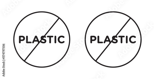 No plastic sign vector pack for web designs