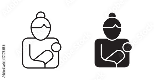 Postnatal care icons vector pack for web designs