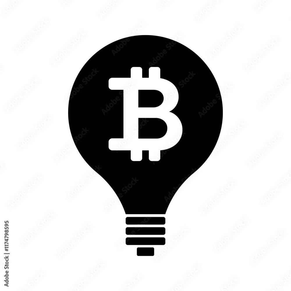 Creative idea bulb with bitcoin sign. Creative idea bulb with bitcoin sign.