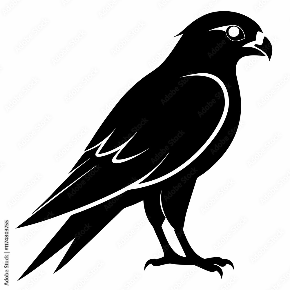 Black-shouldered Kite Silhouette Vector Art on White Background Black-shouldered Kite Silhouette Vector Art on White Background