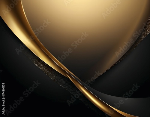  A luxurious golden wave background featuring rich black and gold tones, evoking elegance and sophistication