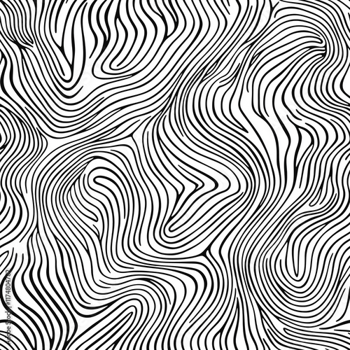 Wallpaper Mural Irregular hand-drawn lines seamless pattern design abstract art monochrome digital illustration creative background modern aesthetic Torontodigital.ca