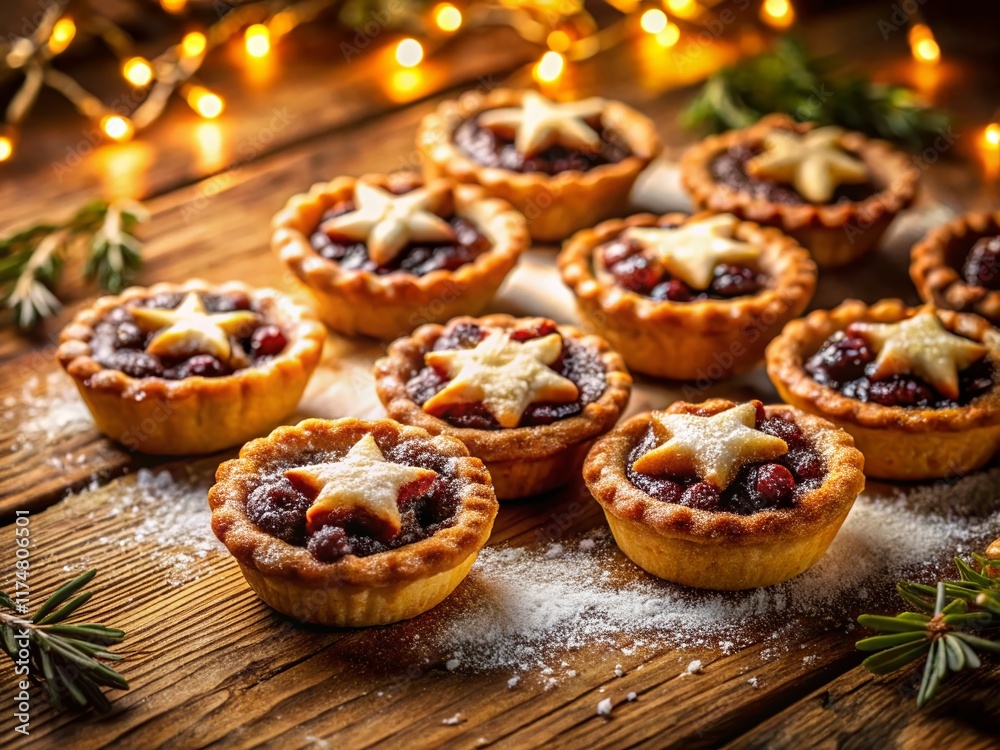 Delicious Golden Brown Mince Tarts, Sweet Pastry, Homemade Dessert, Close Up Delicious Golden Brown Mince Tarts, Sweet Pastry, Homemade Dessert, Close Up