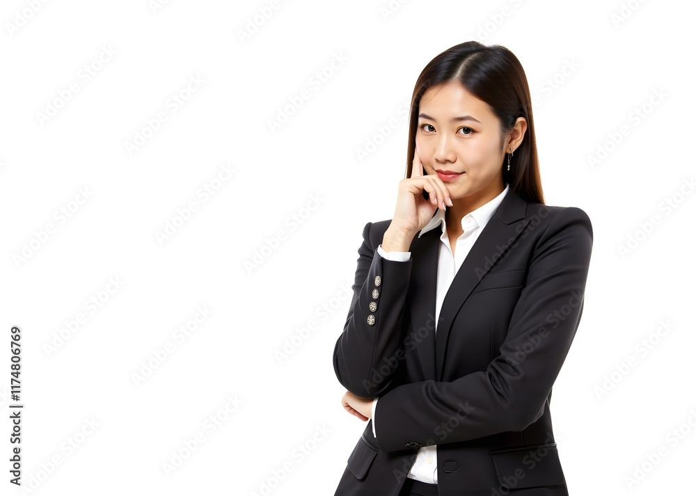 Young beautiful businesswoman face expression feel doubtful.
Young beautiful businesswoman face expression feel doubtful.