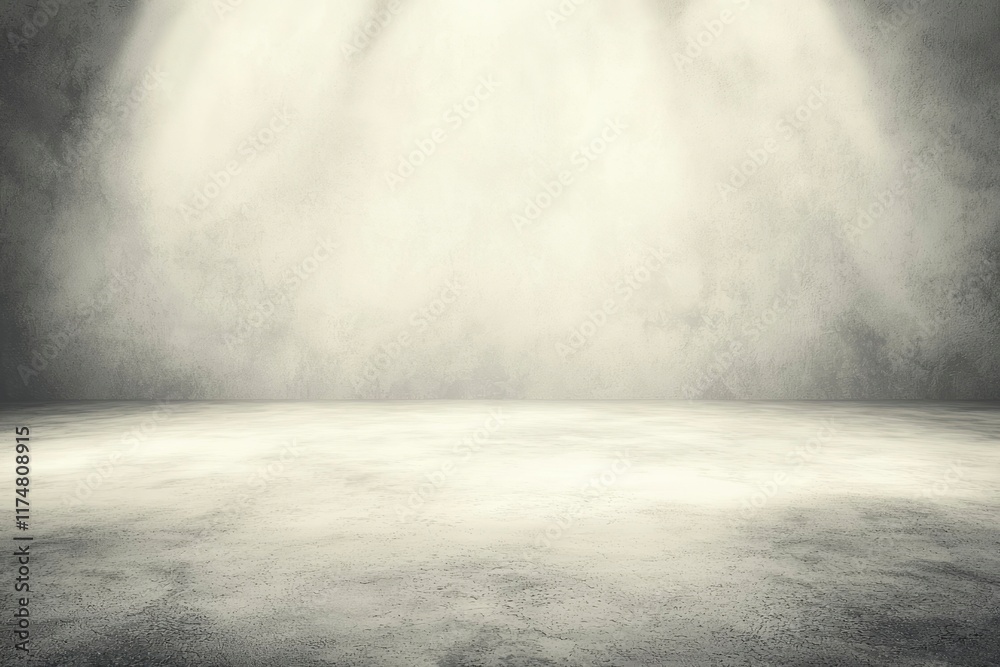 Fototapeta premium Empty Concrete Room With Spotlight Illumination