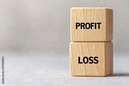 Profit and Loss Blocks Representing Financial Balance and Business Analysis