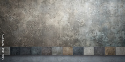 Textured Wall with a Tile Baseboard A Design Element for Modern and Rustic Interiors