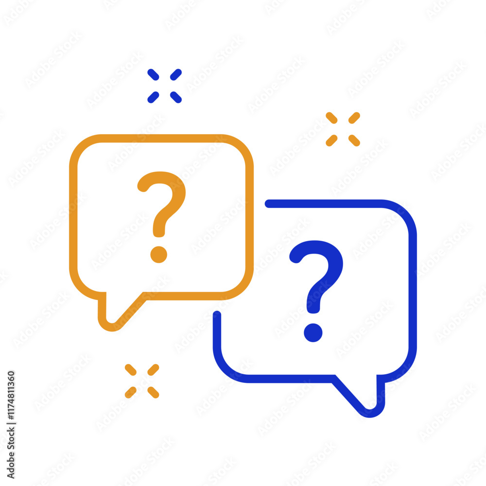 Question bubbles line icon Question bubbles line icon