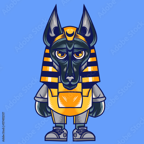Mascot character design cartoon anubis