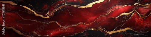 Wine red marble with black tones, gold and bronze veins, for an elegant interior design. background for creative projects, skinali, kitchen apron. Marble wall and countertop