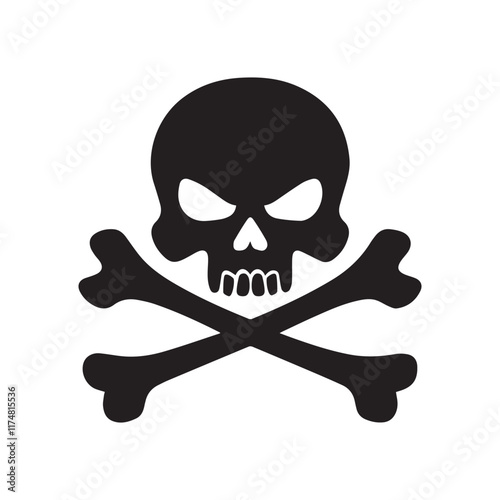 Skull and crossbones silhouette vector