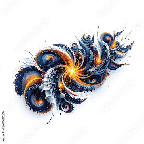 abstract background with orange and black swirls