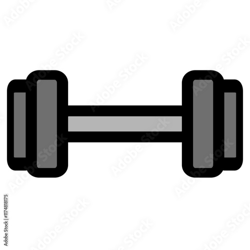 Fitness weight instrument to gain strength and muscles - Flat icon symbol